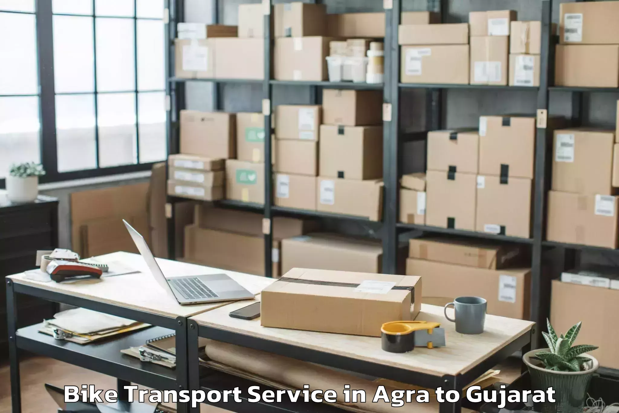 Hassle-Free Agra to Salaya Bike Transport